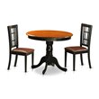 Pemberly Row Antique 3-piece Dining Set with Leather Seat in Black/Cherry