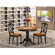 Pemberly Row Antique 3-piece Dining Set with Wood Seat in Black/Cherry