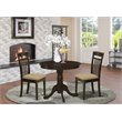 Pemberly Row Antique 3-piece Dining Set with Fabric Seat in Cappuccino