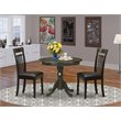 Pemberly Row Antique 3-piece Dining Set with Leather Seat in Cappuccino