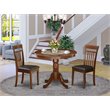 Pemberly Row Antique 3-piece Dining Set with Leather Seat in Mahogany