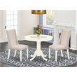Pemberly Row 3-piece Dining Set with Fabric Seat in Linen White