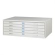 Pemberly Row Medium Facil 5 Drawer Metal Flat Files Cabinet in Light Gray