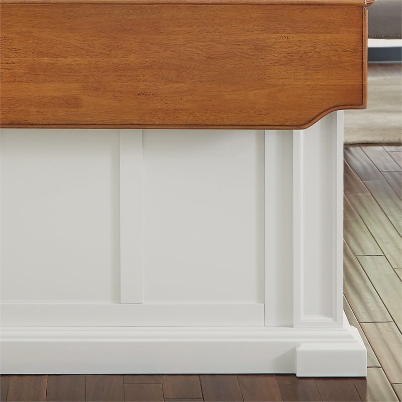 Pemberly Row Traditional Wood Kitchen Island in Off White Finish