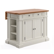 Pemberly Row Traditional Wood Kitchen Island in Off White Finish