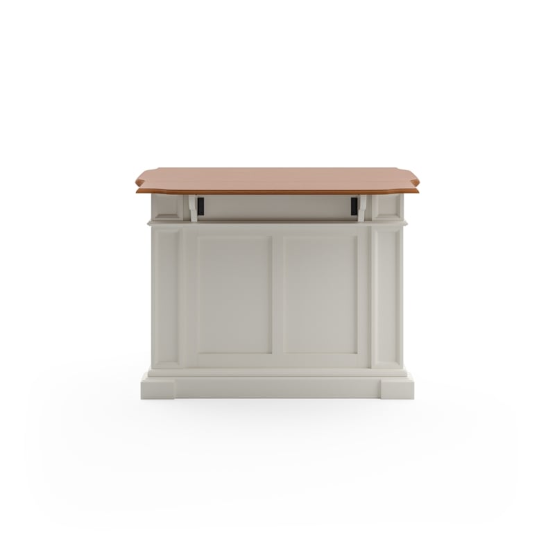 Pemberly Row Traditional Wood Kitchen Island in Off White Finish