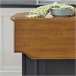 Pemberly Row Traditional Wood Kitchen Island in Black Finish
