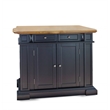 Pemberly Row Traditional Wood Kitchen Island in Black Finish