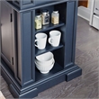Pemberly Row Traditional Wood Kitchen Island in Black Finish