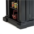 Pemberly Row Traditional Wood Kitchen Island in Black Finish