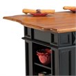 Pemberly Row Traditional Wood Kitchen Island in Black Finish