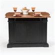 Pemberly Row Traditional Wood Kitchen Island in Black Finish