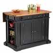 Pemberly Row Traditional Wood Kitchen Island in Black Finish