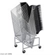 Pemberly Row Contemporary Sled Base Stack Chair Cart in Silver
