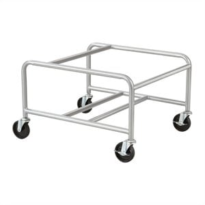 Pemberly Row Contemporary Sled Base Stack Chair Cart in Silver