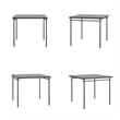 Pemberly Row Contemporary Square Vinyl Folding Table in Black
