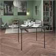 Pemberly Row Contemporary Square Vinyl Folding Table in Black