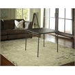 Pemberly Row Contemporary Square Vinyl Folding Table in Black