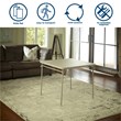 Pemberly Row Contemporary Square Vinyl Folding Table in Antique Linen