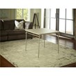 Pemberly Row Contemporary Square Vinyl Folding Table in Antique Linen
