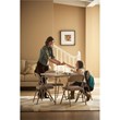 Pemberly Row Contemporary Square Vinyl Folding Table in Antique Linen