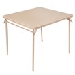 Pemberly Row Contemporary Square Vinyl Folding Table in Antique Linen