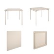 Pemberly Row Contemporary Square Vinyl Folding Table in Antique Linen