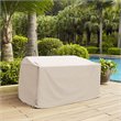 Pemberly Row Polyester Fabric Outdoor Loveseat Cover in Tan Finish