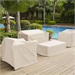 Pemberly Row Polyester Fabric Outdoor Loveseat Cover in Tan Finish