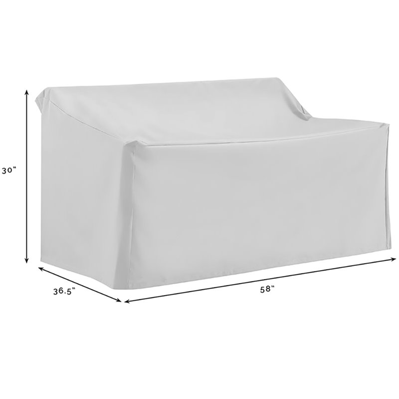 Pemberly Row Polyester Fabric Outdoor Loveseat Cover in Tan Finish