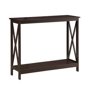 Pemberly Row Contemporary Console Table in Espresso Wood Finish
