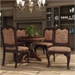 Pemberly Row Contemporary Fabric Dining Chair in Brown Cherry (Set of 2)