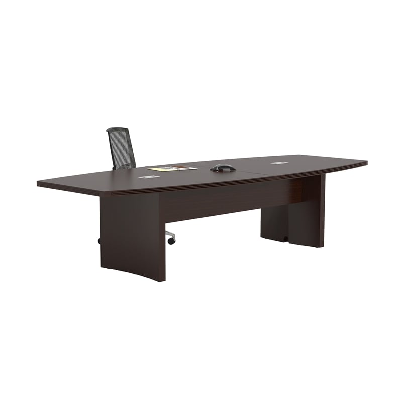 Pemberly Row Contemporary Engineered Wood 10' Conference Table in Mocha
