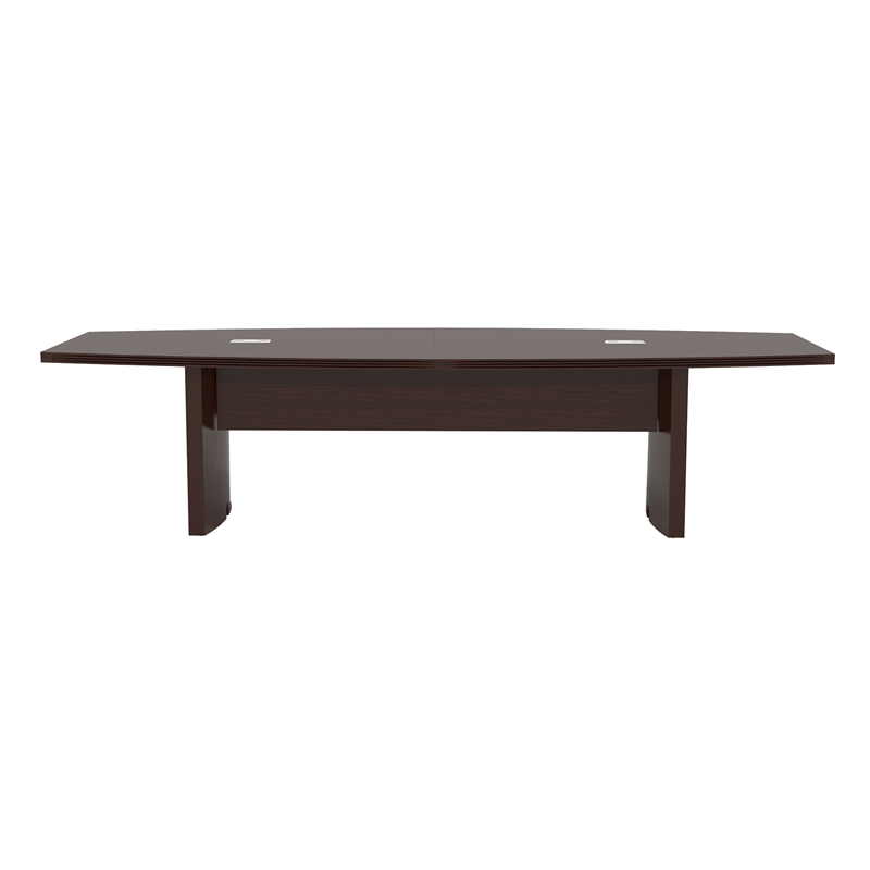 Pemberly Row Contemporary Engineered Wood 10' Conference Table in Mocha