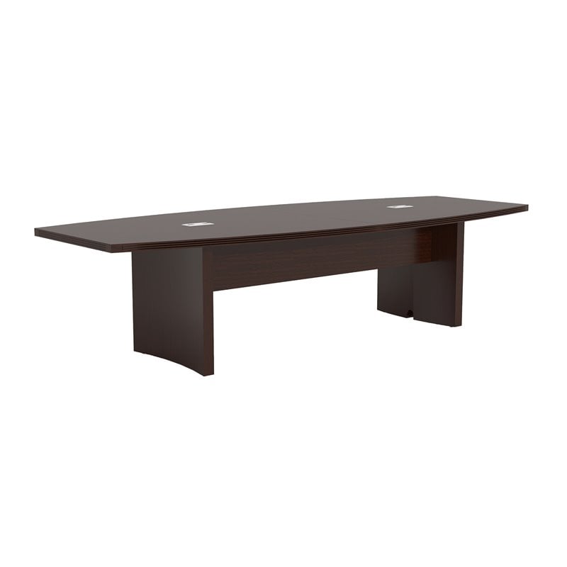 Pemberly Row Contemporary Engineered Wood 10' Conference Table in Mocha