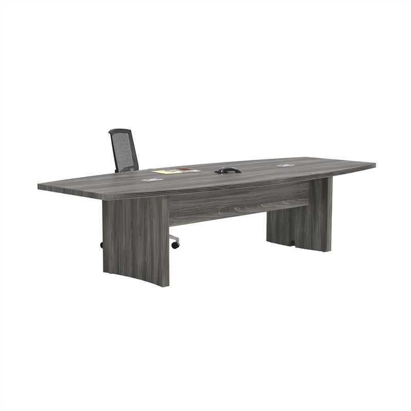 Pemberly Row Contemporary Engineered Wood Conference Table in Steel Gray