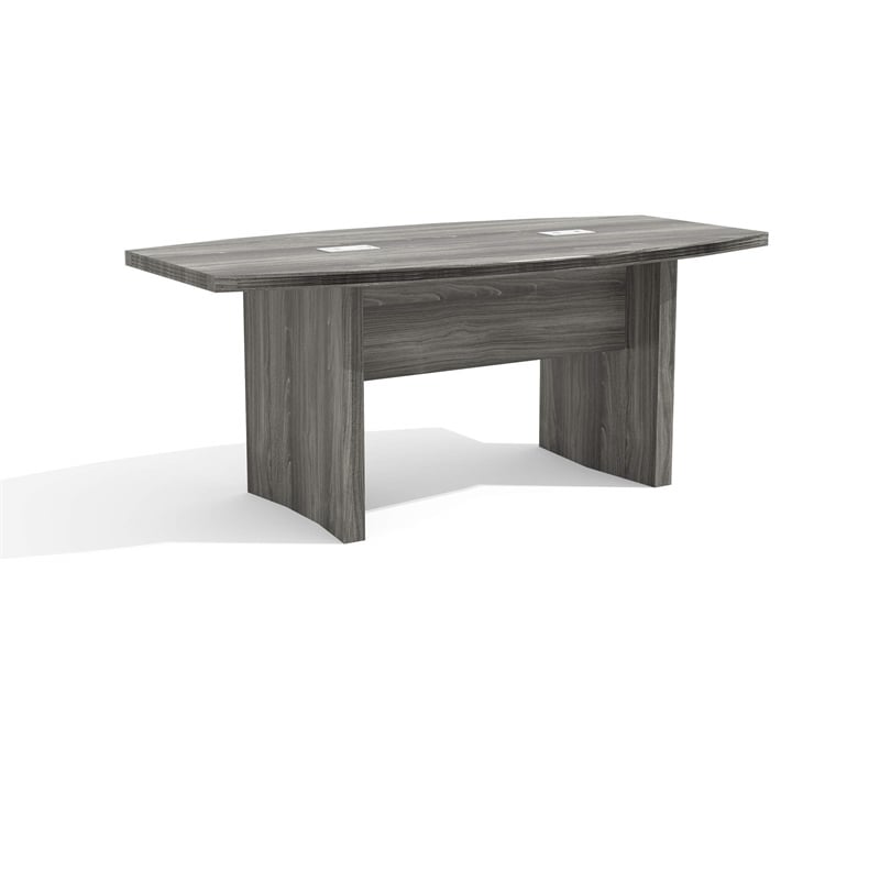 Pemberly Row Contemporary Engineered Wood 6' Conference Table in Gray Steel