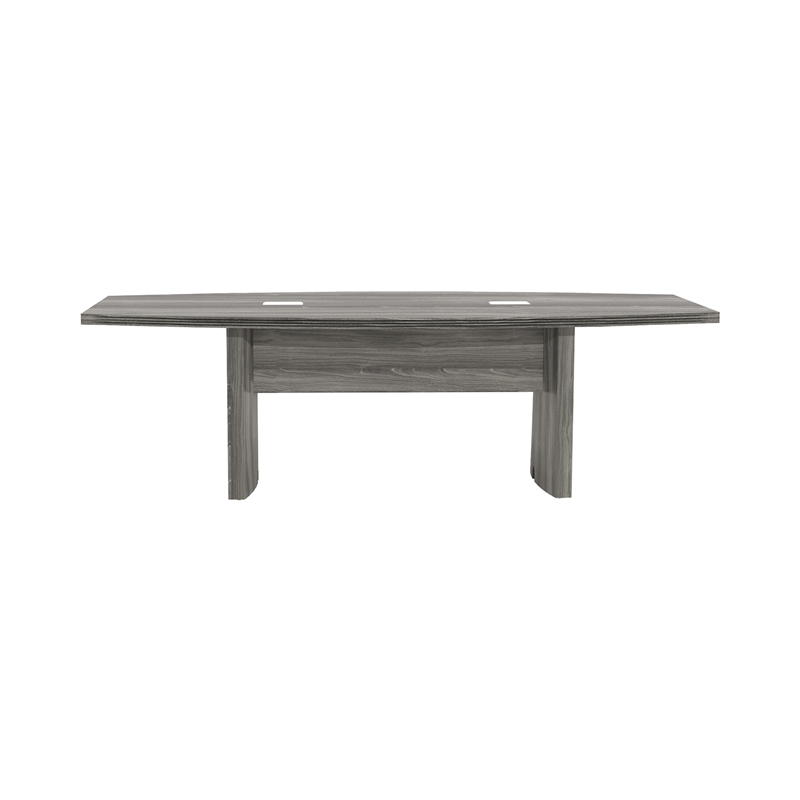Pemberly Row Contemporary Engineered Wood 8' Conference Table in Gray Steel