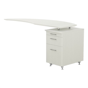 Pemberly Row Contemporary 63&quot Curved Desk Return with Right Pedestal