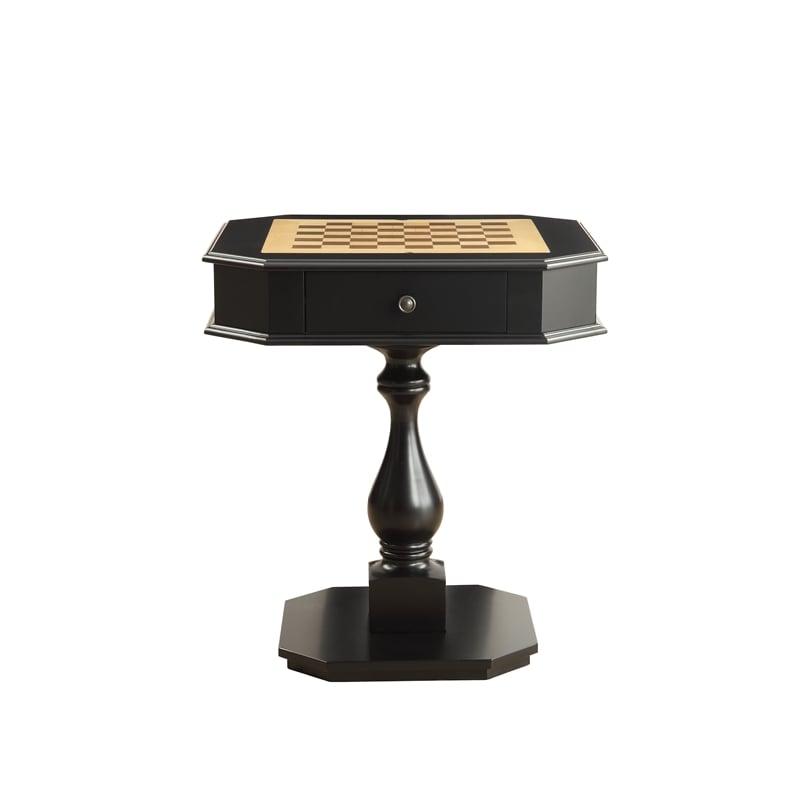 Pemberly Row Modern / Contemporary Wood Game Table in Black Finish