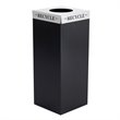 Pemberly Row Transitional Plastic Recycle Recycling Bin Lid in Silver