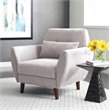 Pemberly Row Modern / Contemporary Suede Accent Chair in Ivory