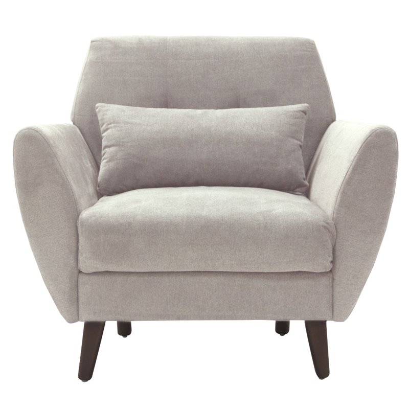 Pemberly Row Modern / Contemporary Suede Accent Chair in Ivory