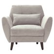 Pemberly Row Modern / Contemporary Suede Accent Chair in Ivory