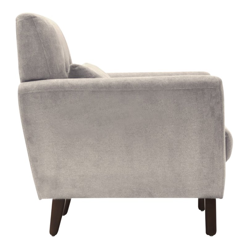 Pemberly Row Modern / Contemporary Suede Accent Chair in Ivory