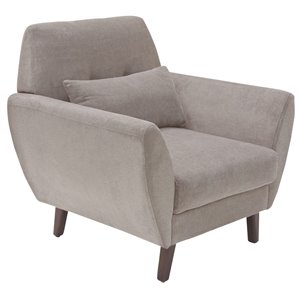 Pemberly Row Modern / Contemporary Suede Accent Chair in Ivory