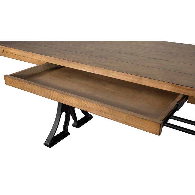 Pemberly Row Contemporary Home Office Writing Desk Wood Brown