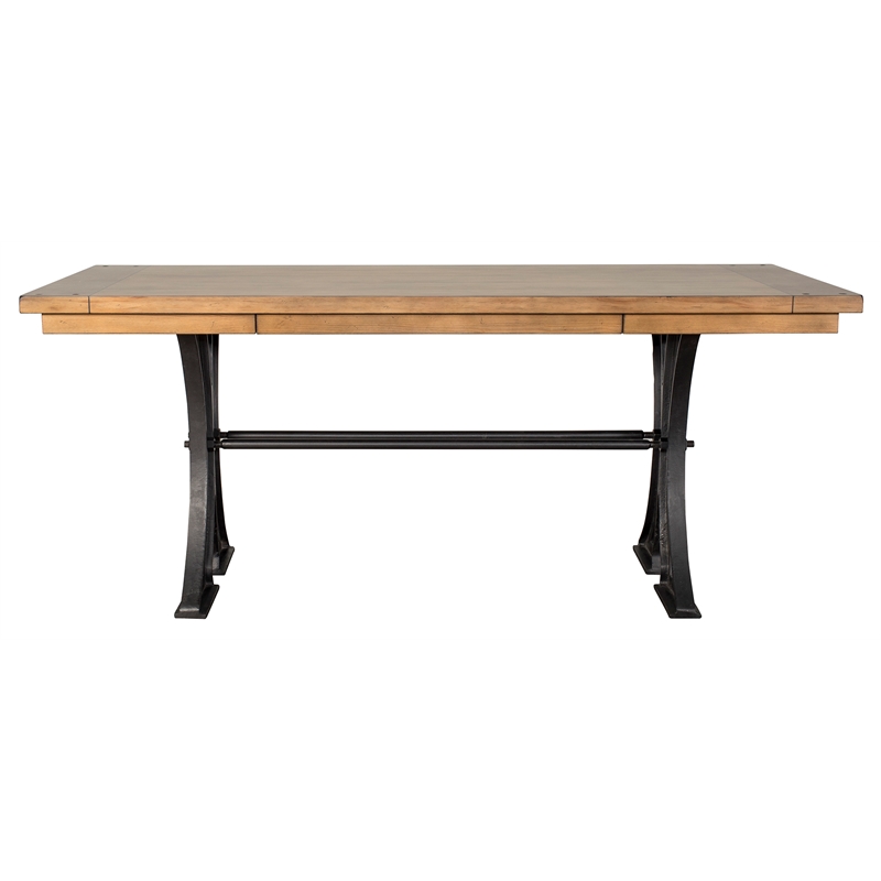 Pemberly Row Contemporary Home Office Writing Desk Wood Brown