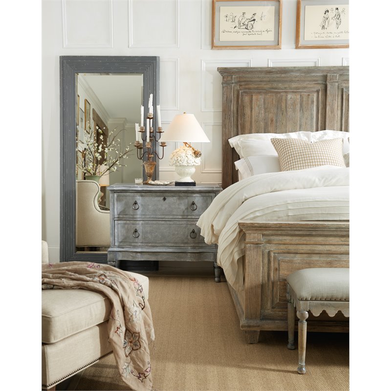 Pemberly Row Farmhouse / Country Wood Boheme Laurier King Panel Bed