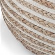 Pemberly Row Contemporary Boho Round Pouf in Natural JUTE Fabric